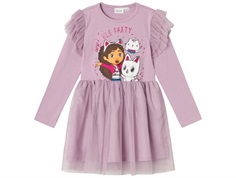 Name It dress lavender mist with Gabby's Dollhouse print  